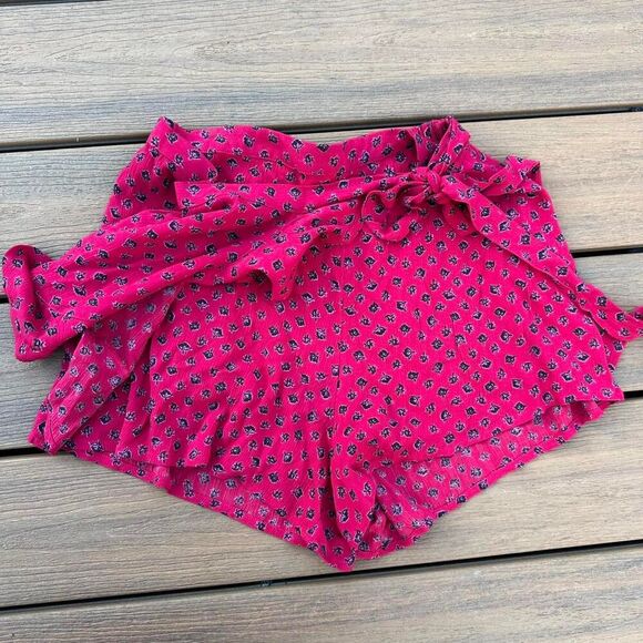 Billabong Pink/Red Floral Wrap Skort | Women’s Size M - Picture 6 of 8